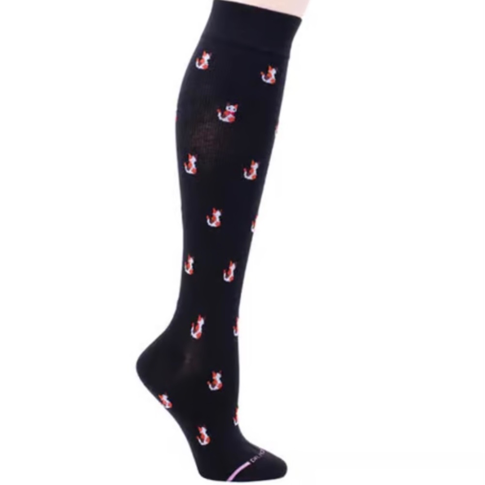 Womens Dr. Motion Cat Compression Knee High Socks
